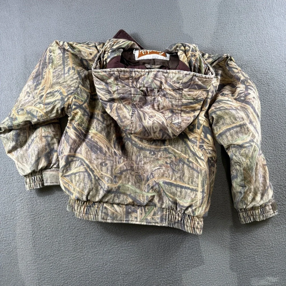 Vintage Gamehide Jacket Youth M Camo Mossy Oak Shadow Grass Insulated Warm Hood